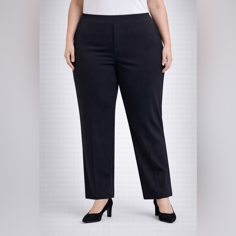 Spanx Womens Pants Perfect Fit Size‎ 1X Tall Ponte Slim Straight Black High Rise